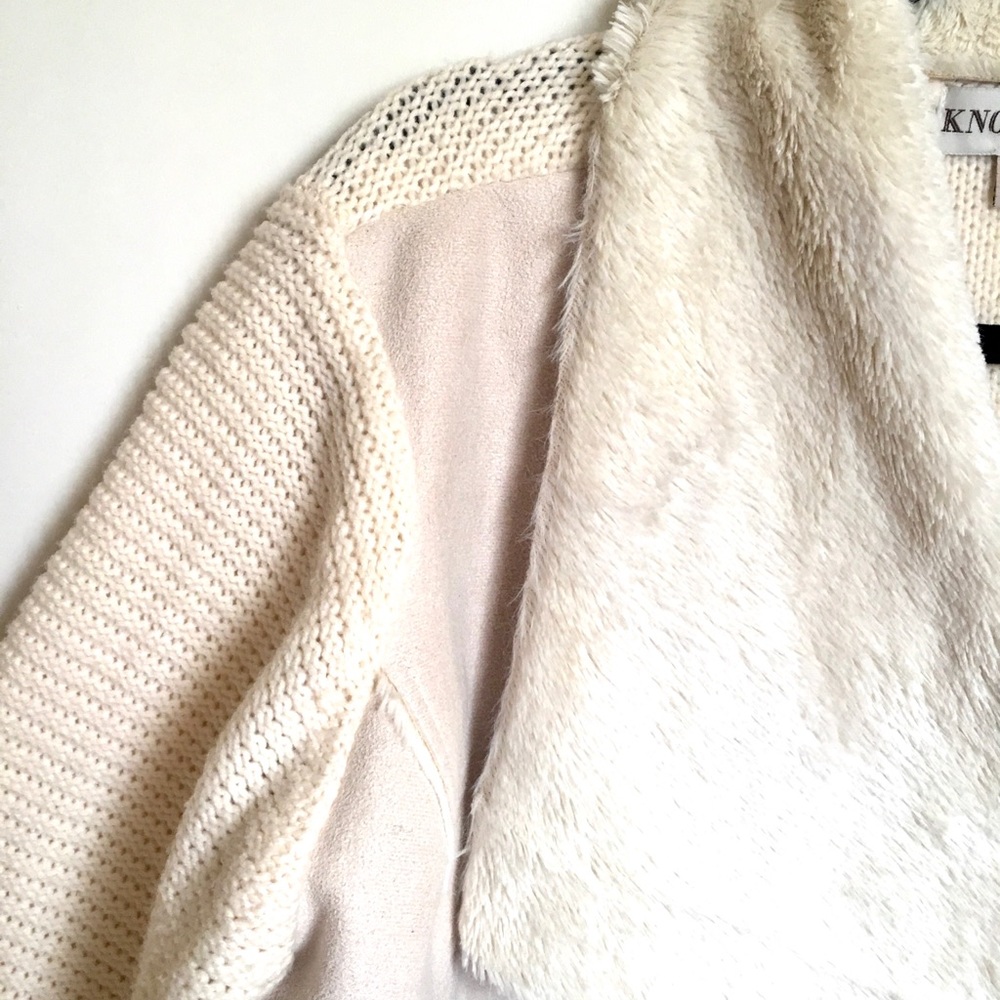 Warm faux leather/fur sweater